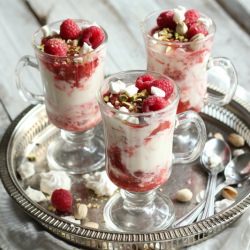 Rhubarb and Raspberry Eton Mess