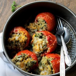 Quinoa and Spinach Stuffed Tomatoes