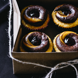 PB Cupcakes with Choc, PB and Jam