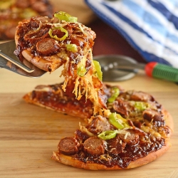 BBQ Sausage & Bacon Pizza