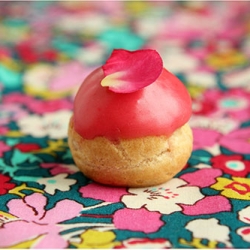 Mini Rose and Raspberry Pâte Choux