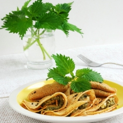 Pancakes with Nettle & Goat Cheese