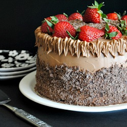 Chocolate Cake with Strawberries