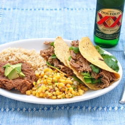 Slow Cooker Carnitas & Corn Salsa