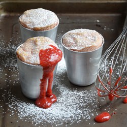 Rhubarb and Strawberry Soufflè