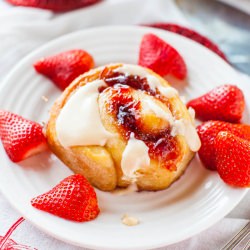 Strawberry Sweet Rolls with Glaze