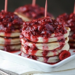 Homemade Pancakes with Raspberry