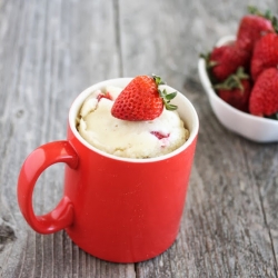 Strawberries and Cream Mug Cake