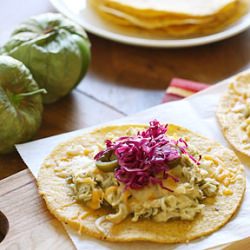 Salsa Verde Chicken Tostada