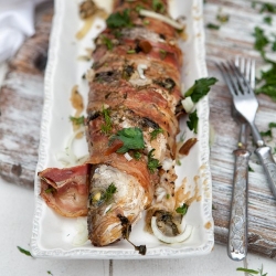 Sea Bass Stuffed And Baked