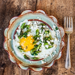 Egg with Ramps and Asparagus