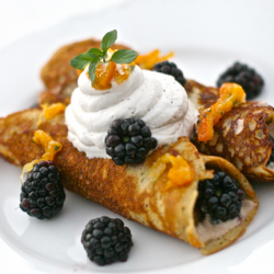 Plantain Crepes with Coconut Cream