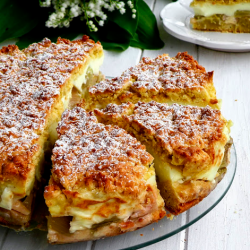 Rhubarb Cake with Pudding