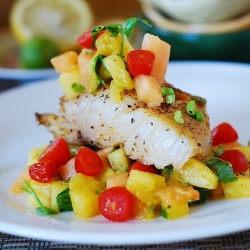 White Fish with Fruit Salsa