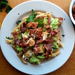 Avocado Cream Pasta with Bacon