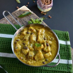 Raw Banana and Black Chickpea Curry