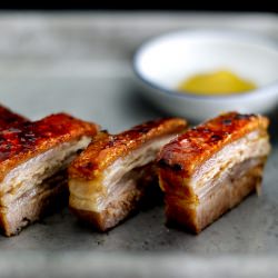 Creme Brulee Pork Belly Confit