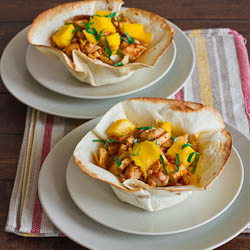 Chicken and Mango Tortilla Bowls