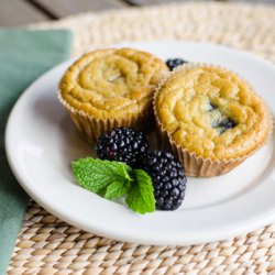 Paleo Banana Blackberry Muffins