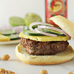 Burgers with Peanut Sauce