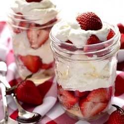 Strawberry Angel Food Cake Jars