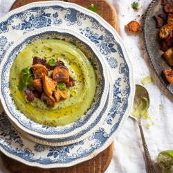 Avocado Soup with Bacon