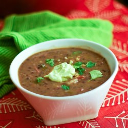 Black Bean Soup with Avocado Crema