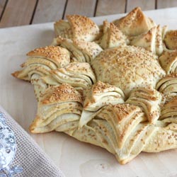 Sunflower Shaped White Bread