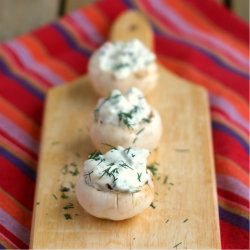 Veggies & Dip Stuffed Mushrooms