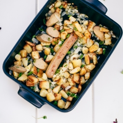 Vegan Bratwurst & Home Fries