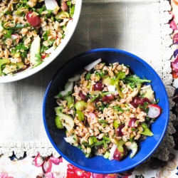 Farro Salad with Roasted Grapes