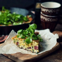 Ramp, Garlic & Asparagus Frittata