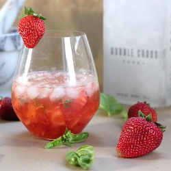 Strawberry Basil Vodka Spritzer