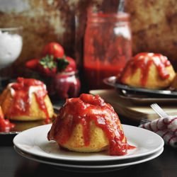 Pound Cake/Strawberry Rhubarb Sauce