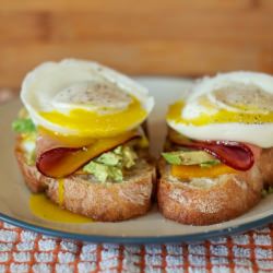 Cheats-Cheese Ham Egg Avocado Toast