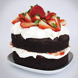 Chocolate Cake with Strawberries