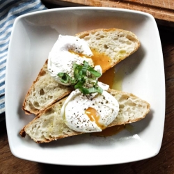 Poached Eggs on Fresh Bread