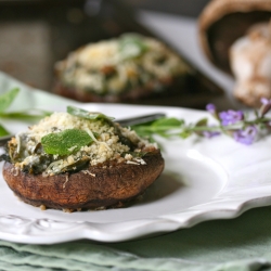 Kale Stuffed Portabella Mushrooms