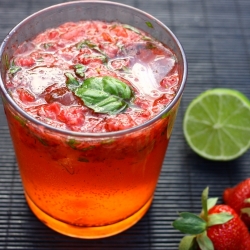 Strawberry Basil Gin Cocktail