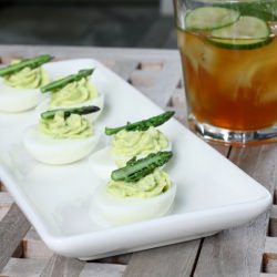 Emerald Asparagus Deviled Eggs