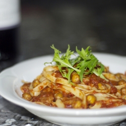 Fettucine with Chorizo & Chickpeas