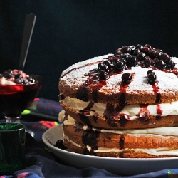 Balsamic Blueberry Sponge Cake