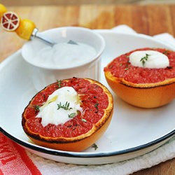 Grilled Grapefruit with Yoghurt