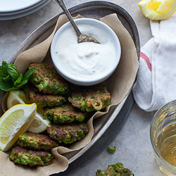 Pea, Mint and Feta Fritters