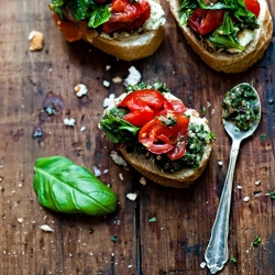 Paneer + Spicy Chutney Bruschetta