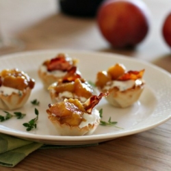 Drunken Peach and Goat Cheese Bites