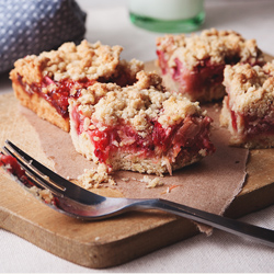 Strawberry Rhubarb Ginger Crumb Bar