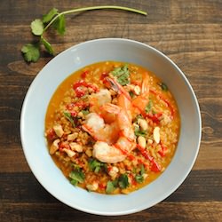 Spicy Coconut Risotto w Lime Shrimp