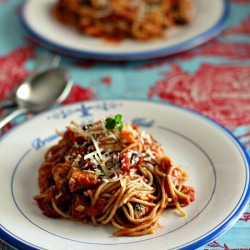 Chicken Spaghetti w/Red Wine Sauce