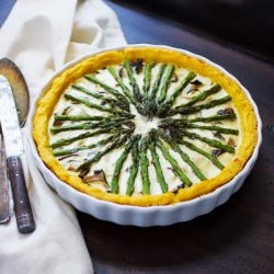 Asparagus Shiitake Polenta Tart